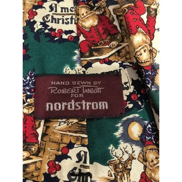 Robert Talbott Santa Merry Christmas Tie Hand Sewn For Nordstrom - Picture 3 of 6